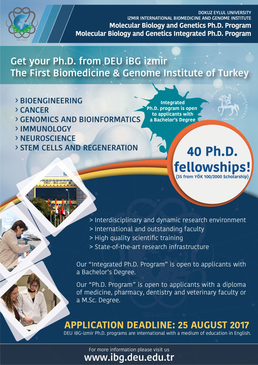iBG-izmir Ph.D. Program Annoucement